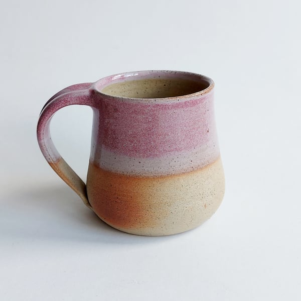 Large mug handmade stoneware pottery Hathersage Heather pink 