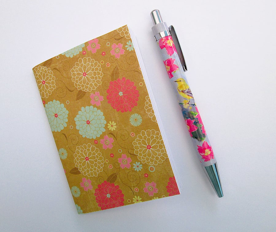 Perfectly imperfect floral A7 mini pocket notebook, seconds
