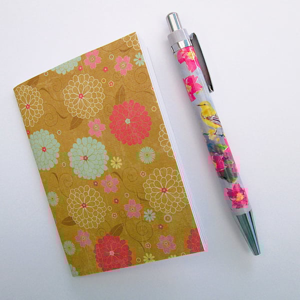 Perfectly imperfect floral A7 mini notebook, seconds