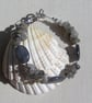 Grey Tourmaline & Labradorite Gemstone Beaded Bracelet "Misty Dawn"
