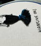Embroidery hoop with motivational quote of a girl “hanging on” upside down  - Image 8