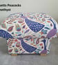 Storage Footstool Fryetts Peacocks Amethyst Fabric Pouffe Birds Blue Purple Seat - Image 2