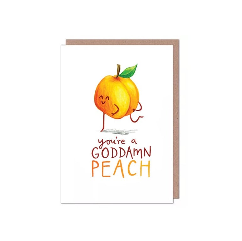 You're a Peach Valentines Birthday Anniversary Card