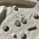 Handmade Sterling Silver Sea Glass Hoop Earrings – Sea Glass Jewellery Gift