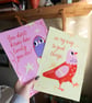 Set of 2 Retro Pigeon Poster. Cute Positive Affirmation Poster. - Image 2