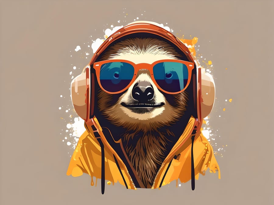 A4 Sloth in Sunglasses Print