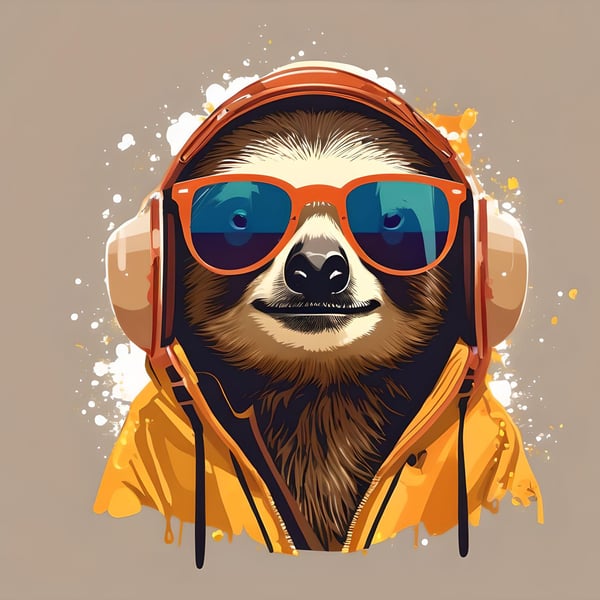 A4 Sloth in Sunglasses Print