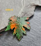 Leaf pendant - enamel on copper - Image 3