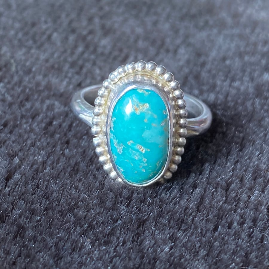 Ring size UK S, US 9.5 Turquoise