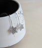 Long silver star earrings, celestial earrings, Christmas jewellery gift - Image 1