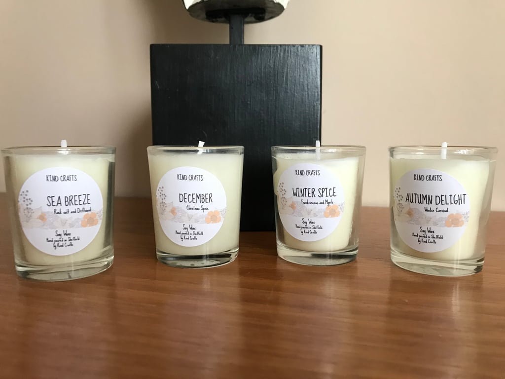 Soy wax candles Set of four Beauty of Autumn soy wax votive candles 5cl.