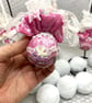 Set of 4 Pink Shabby Chic Christmas Baubles with Lace and Roses - Image 6