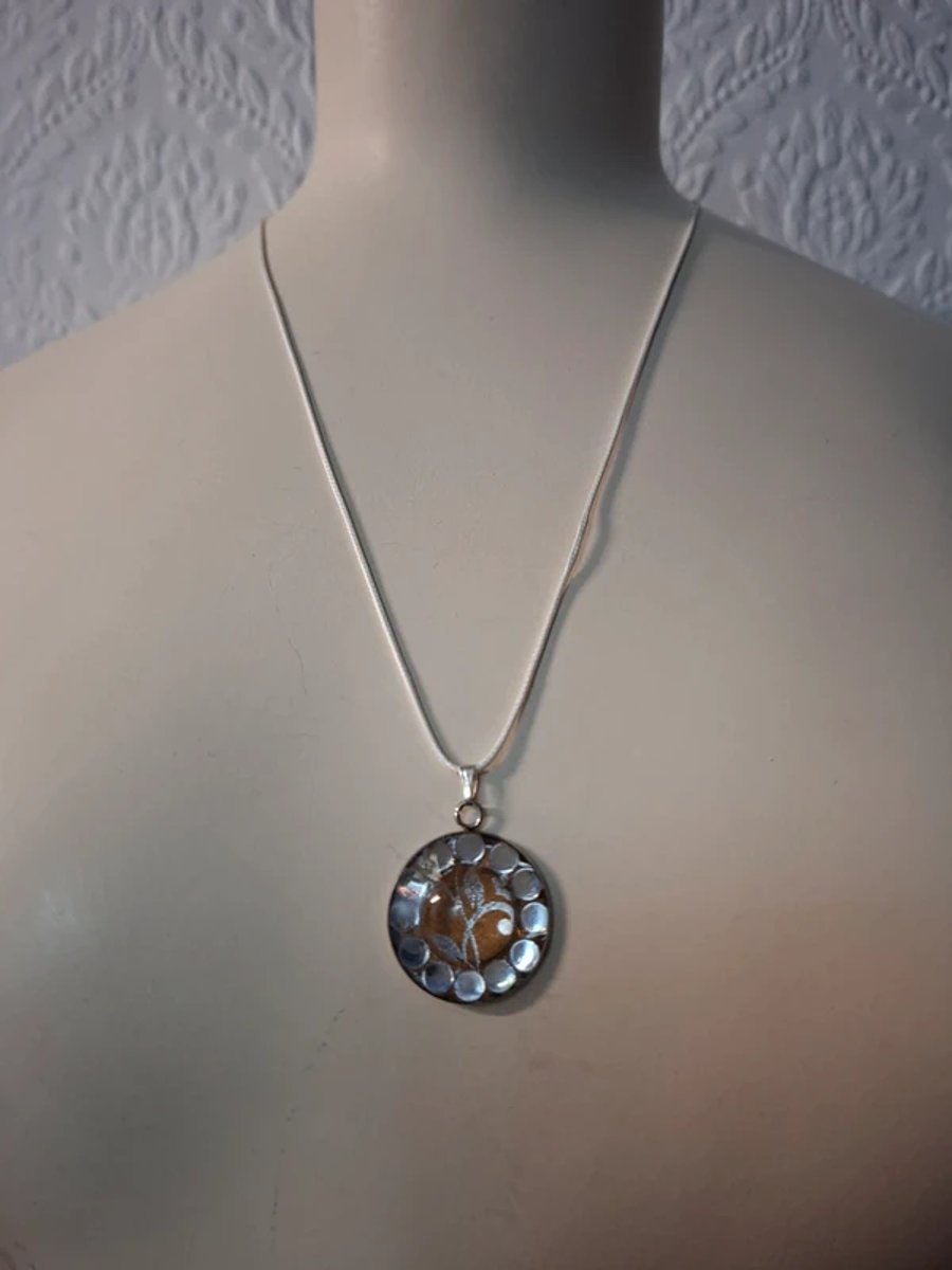 Turquoise Blue Hand Made Resin Crafted Pendant 