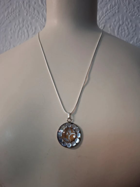 Turquoise Blue Hand Made Resin Crafted Pendant 