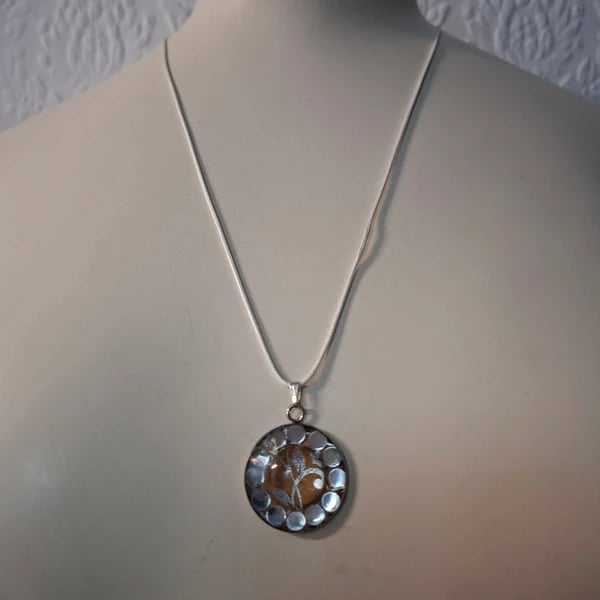 Turquoise Blue Hand Made Resin Crafted Pendant 