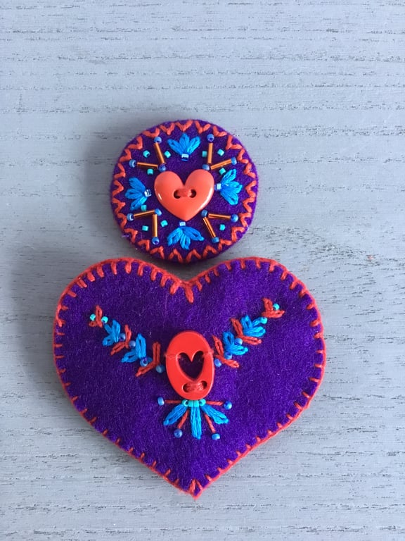 Hand Embroidered Pocket Hug - Sending Love 