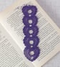 Bookmark, hearts bookmark, embroidered lace, purple - Image 1