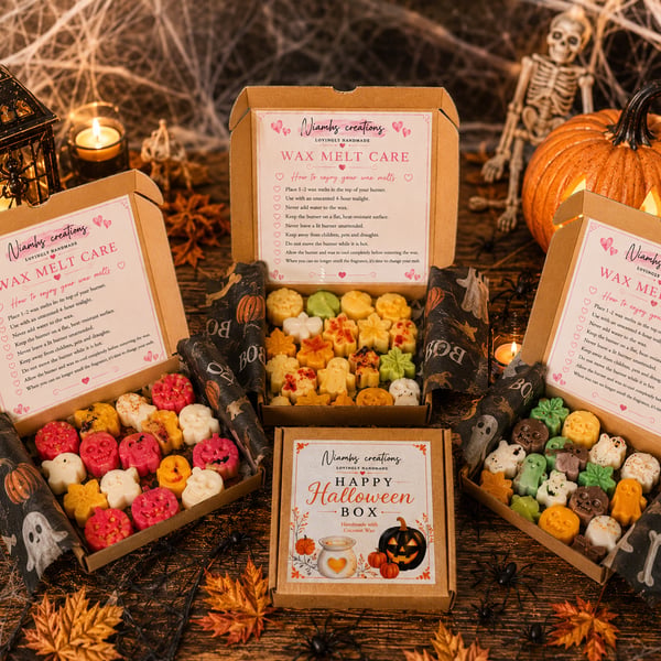 Autumn, Halloween, Pumpkin, Ghosts, Spooky Shapes Wax Melts, Vegan, Uk Handmade