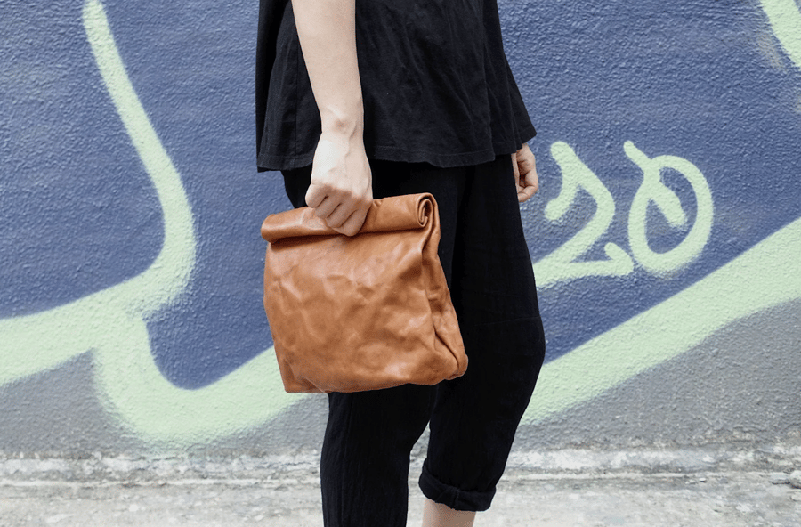 Leather lunch bag by ddmmyyyy
