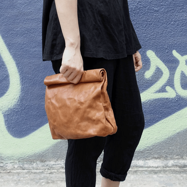 Leather lunch bag by ddmmyyyy