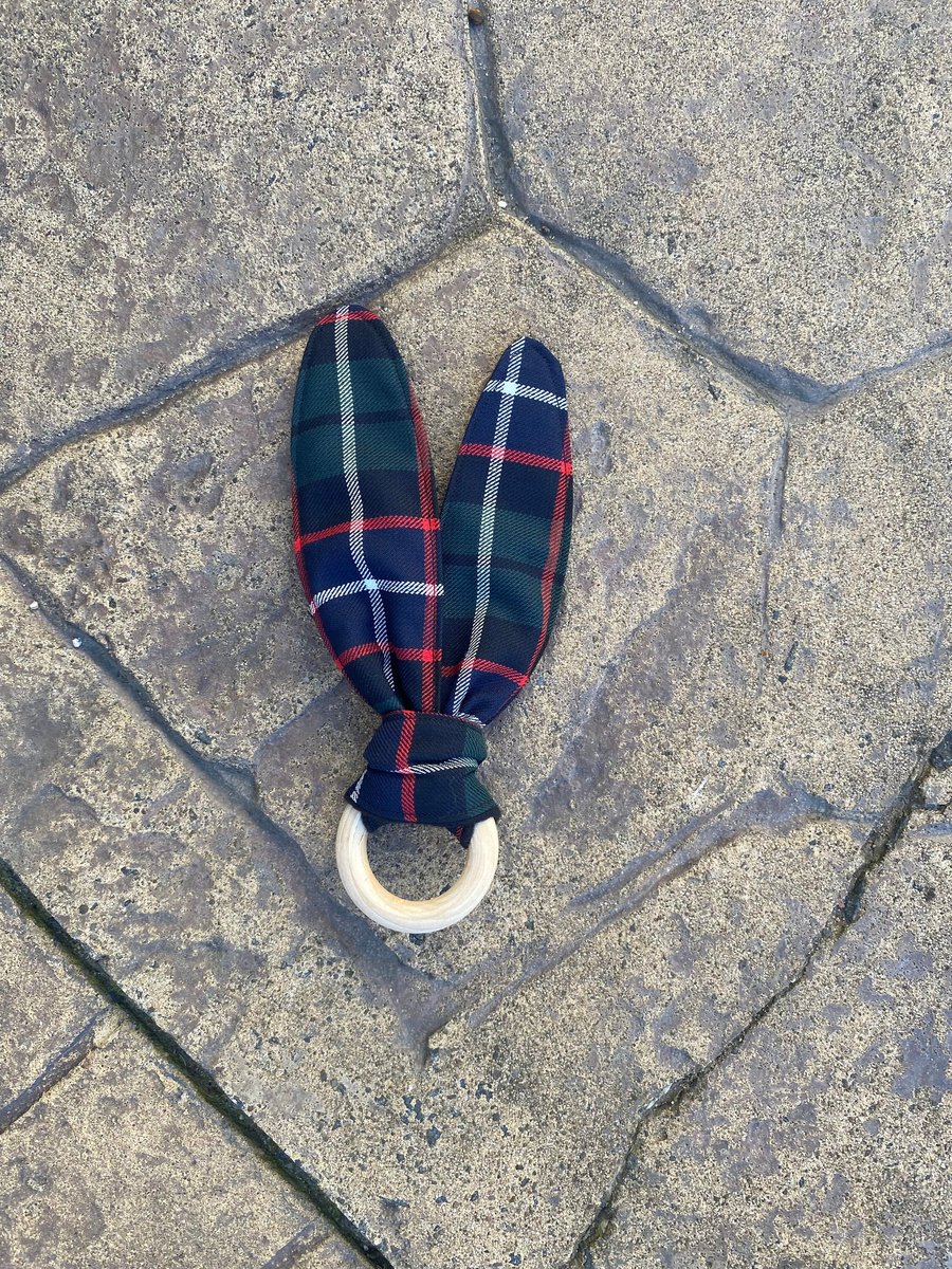 Hunter Tartan Bunny Ears Teether