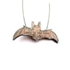 Whimsical resin Grey Bat Necklace by EllyMental