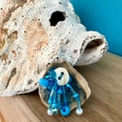 Mudlarked oyster and mother-of-pearl beaded brooch - handmade 