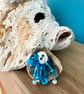 Mudlarked oyster and mother-of-pearl beaded brooch - handmade 