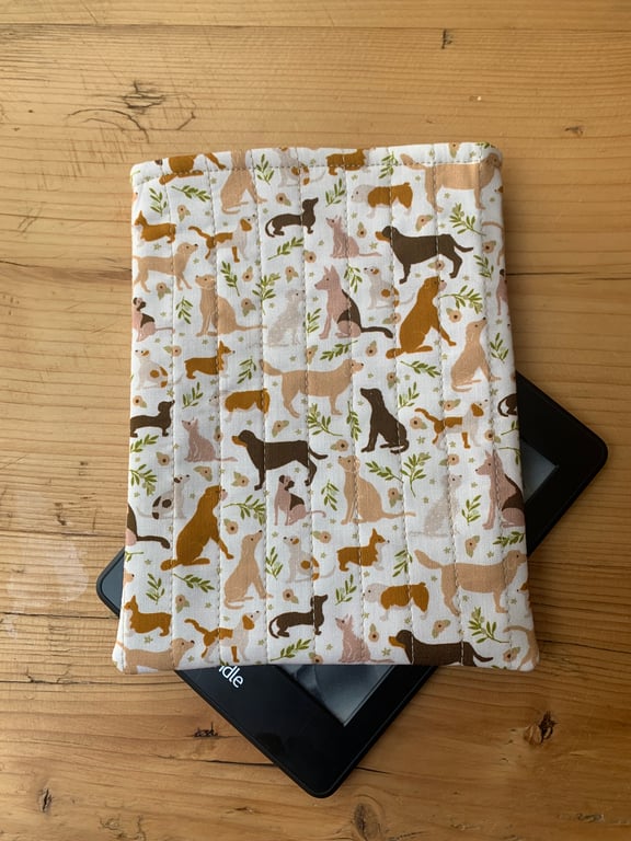 Dogs Print Quilted Fabric Sleeve For Kindle 6” Paperwhite