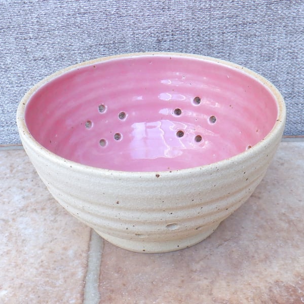 Berry bowl or colander hand thrown stoneware pottery ceramic handmade drainer 
