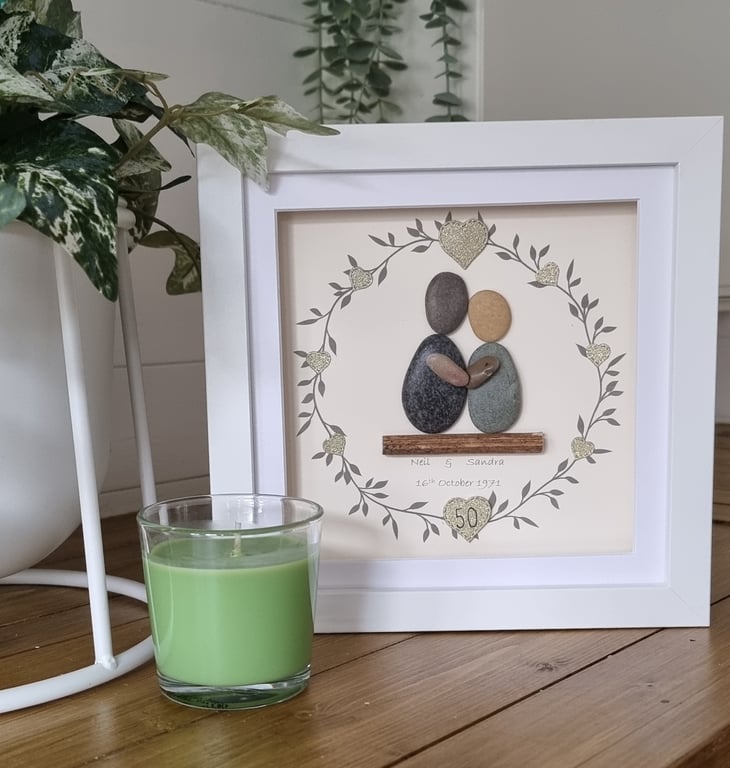 Personalised Anniversary Pebble Picture 8" x 8"