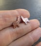 Alpaca stud earrings, Copper llama jewellery - Image 1