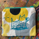 Coin-card -purse-wallet with cute dog screen print by Jo Brown