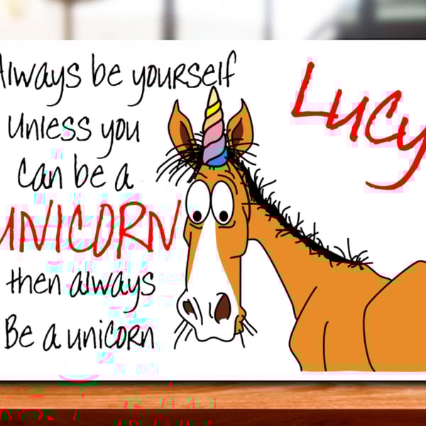 Personalised Horse Unicorn Birthday Card, Greeting Card Brother, Bestie, Dad Mum