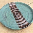 Spoon rest (speckled clay - stone blue & copper)