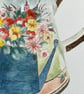 Floral kettle original gouache painting  - Image 4