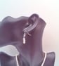 White Cats Eye Bead and an Iridescent Centre Necklace and Earrings, Gift for Her - Image 6