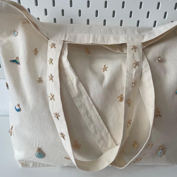 Sea themed Large tote bag made to order 
