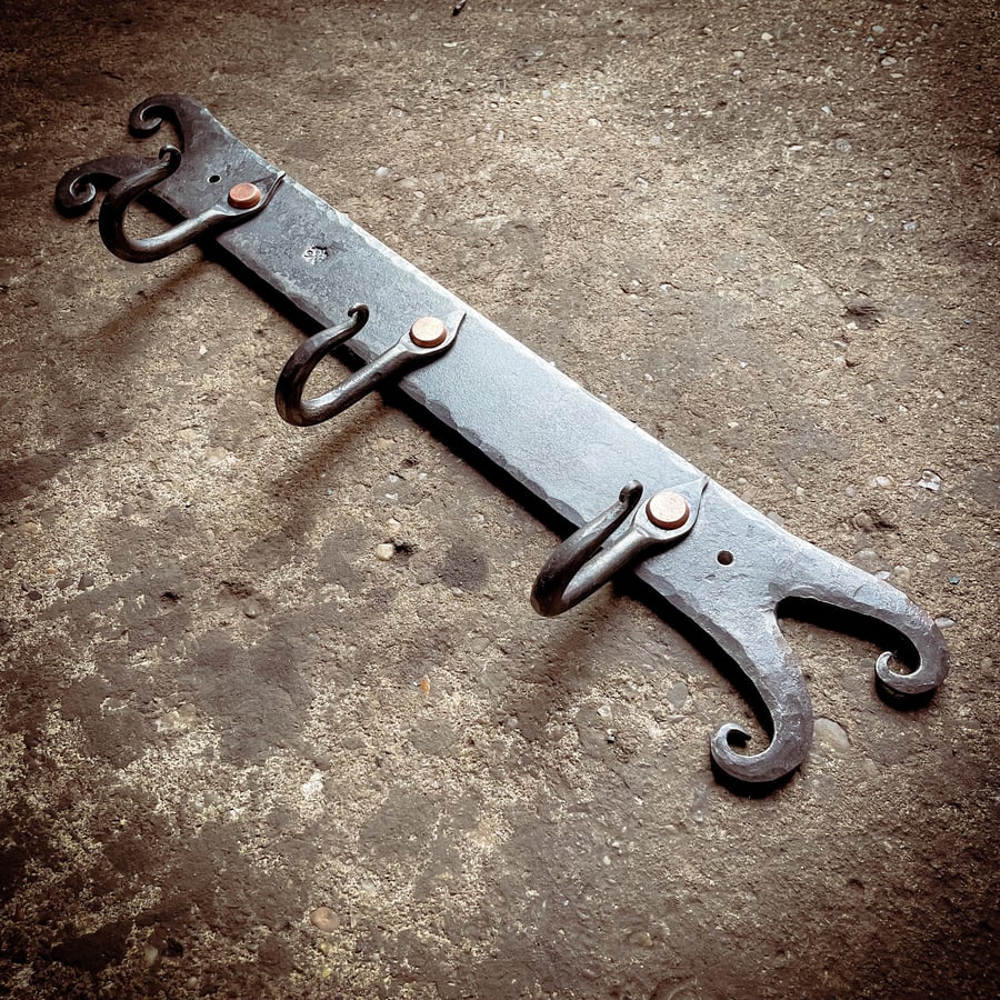 Hand Forged Wall Hanger with Hooks