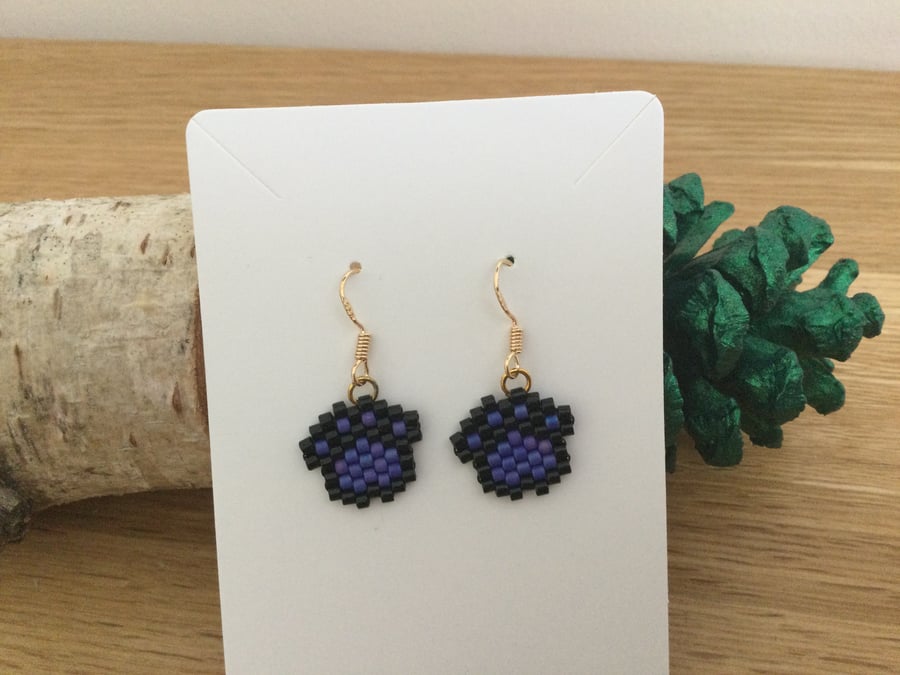 Beaded Dogs Paw Earrings