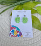 Monstera Leaf Pearlescent Green Earrings - Image 4