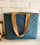 Upcycled Quilted Denim Tote Bag, Analogue Bag - Image 5