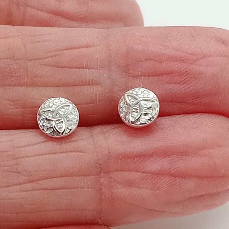 Trinity knot Triquetra stud earrings Sterling silver