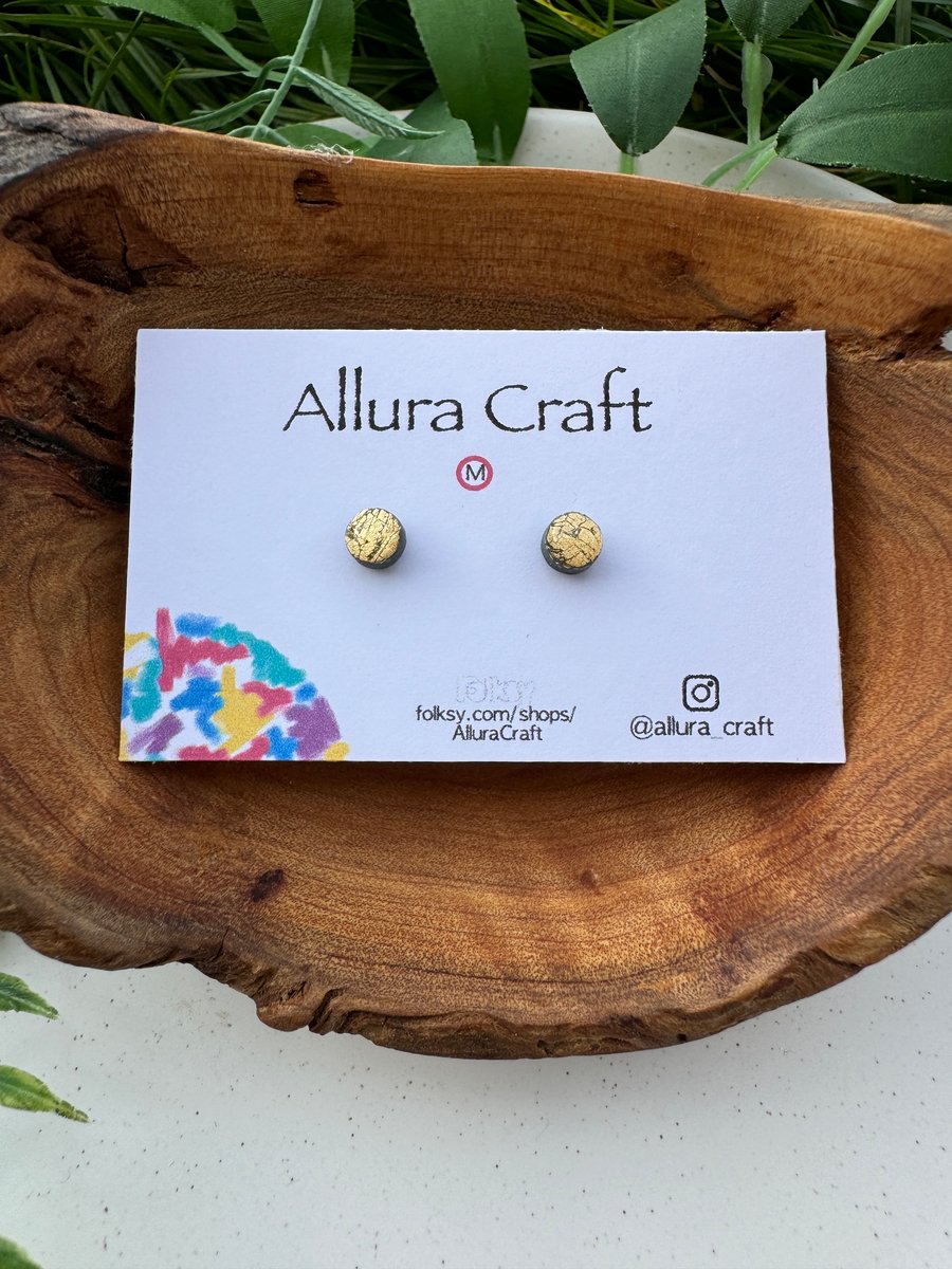 Gold Crackle Studs - Micro