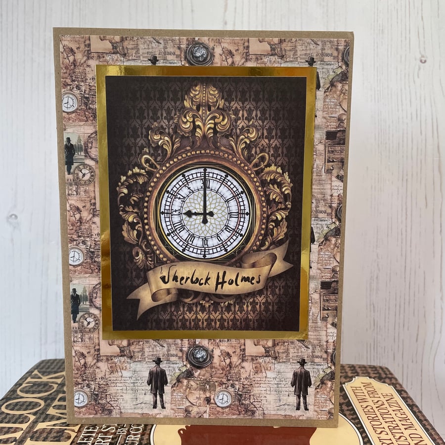 Library - Greeting Card - Sherlock Holmes by Carolee Crafts PB11 - 0028