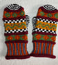 Multicoloured Mittens. Handknit Winter Mittens. Medium. Gloves - Image 1
