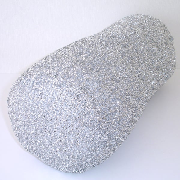 Silver Tinsel Bolster Cushion COVER ONLY Round Cylinder Neck Roll 6x16