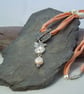 Mother of pearl, Swarovski bead, Celtic spiral & charm pendant necklace - Image 1