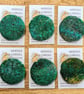 Green Moss Abstract Embellished Recycled Textile 50mm Brooches  - Image 2