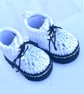 DM style baby booties, Crochet booties, Docmartin boots, White Boots - Image 2